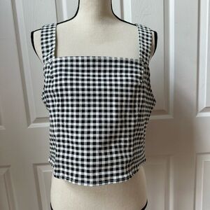 Forever 21 Black and White Crop Tank Top